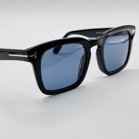 Tom Ford Sunglasses Dax TF751 01V Black Square Frame Blue